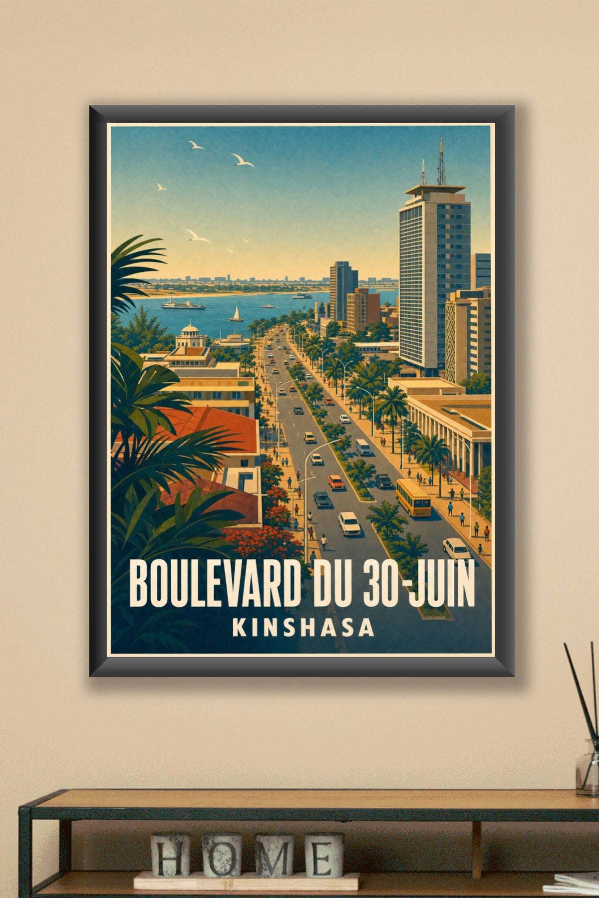 Affiche de Kinshasa, poster Boulevard du 30 Juin