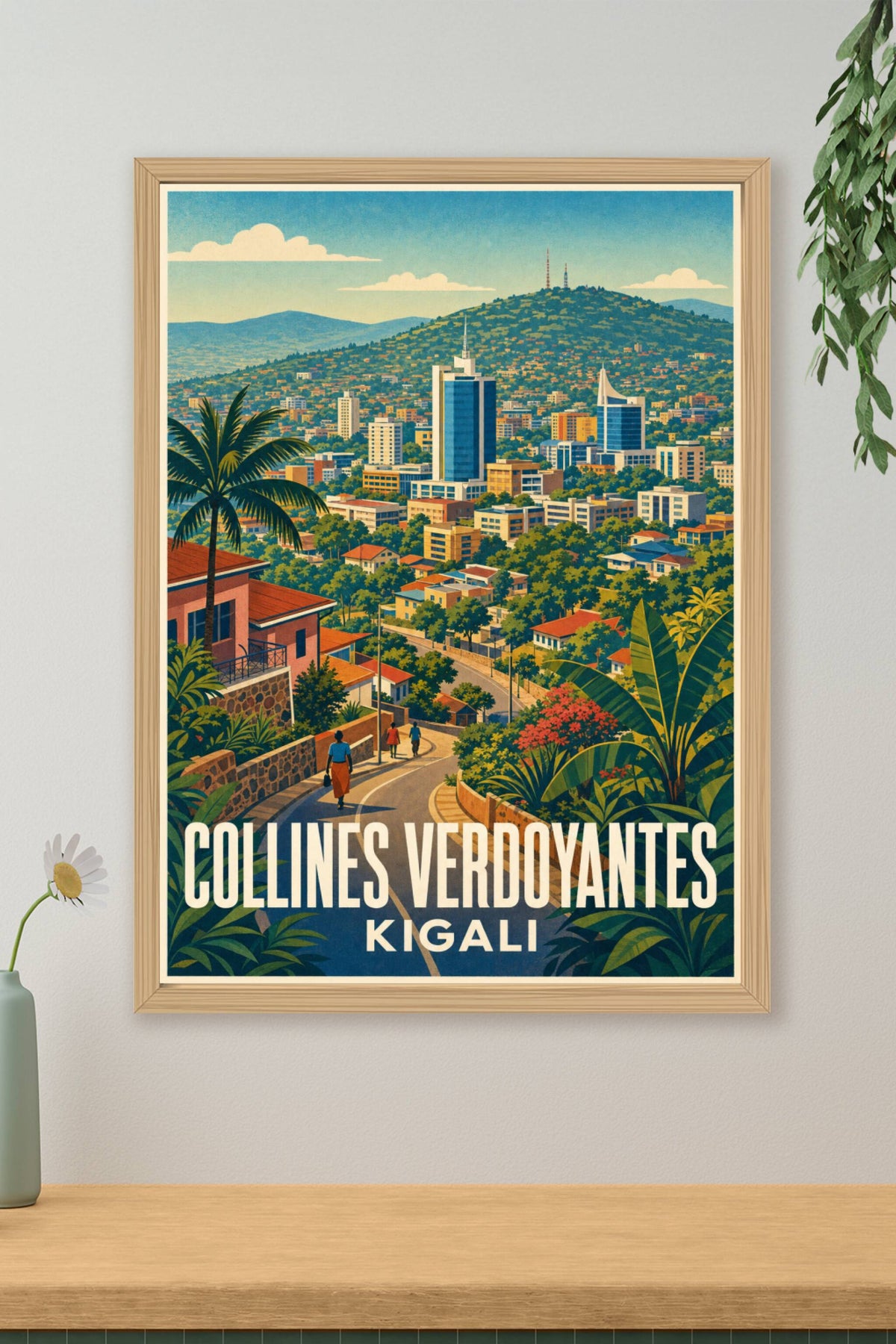 Affiche de Kigali, poster collines verdoyantes