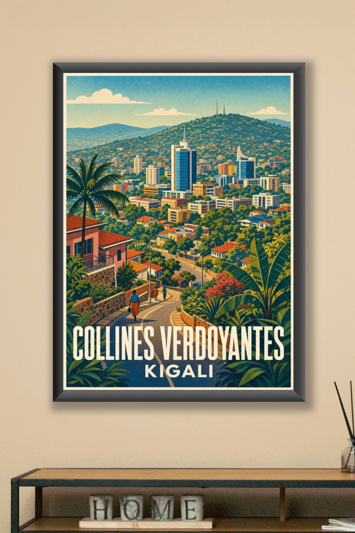 Affiche de Kigali, poster collines verdoyantes