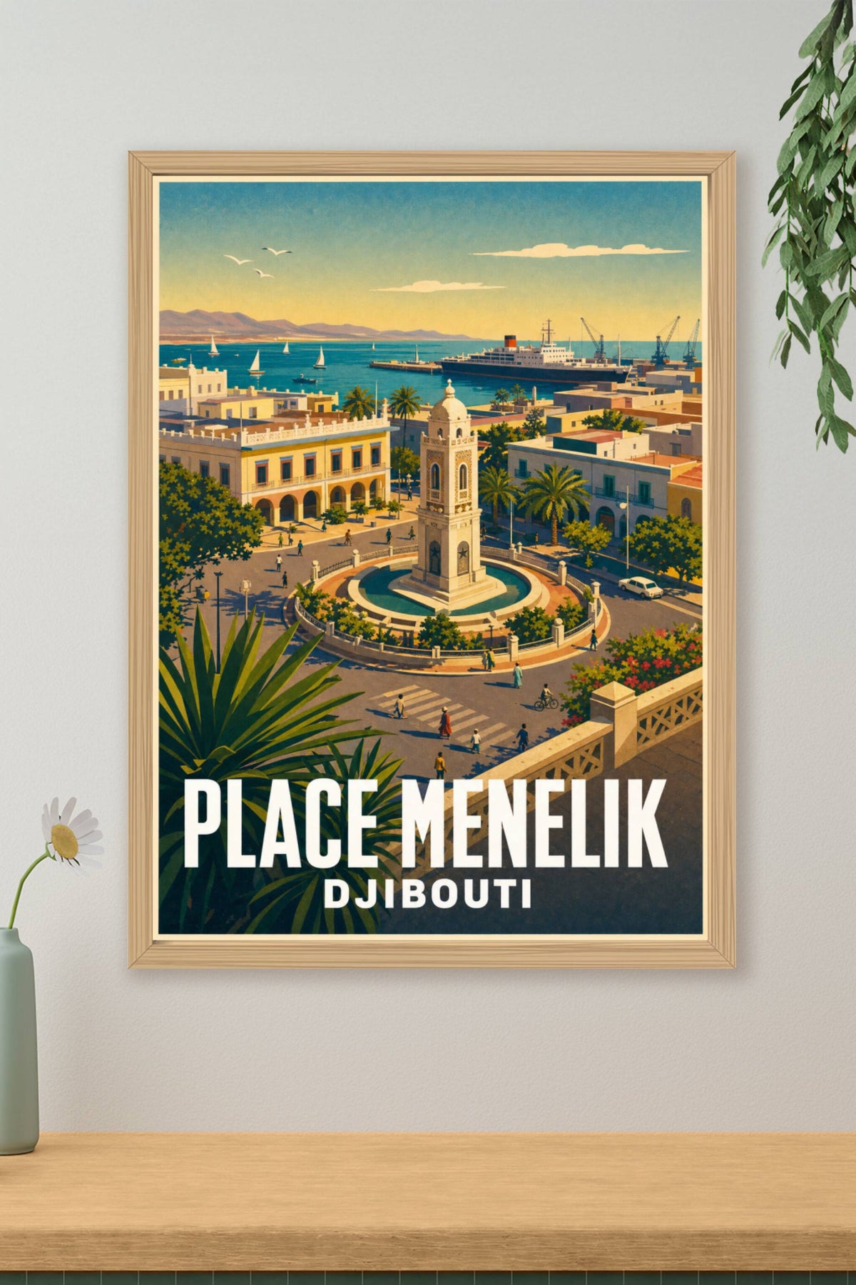 Affiche de Djibouti, poster Place Menelik