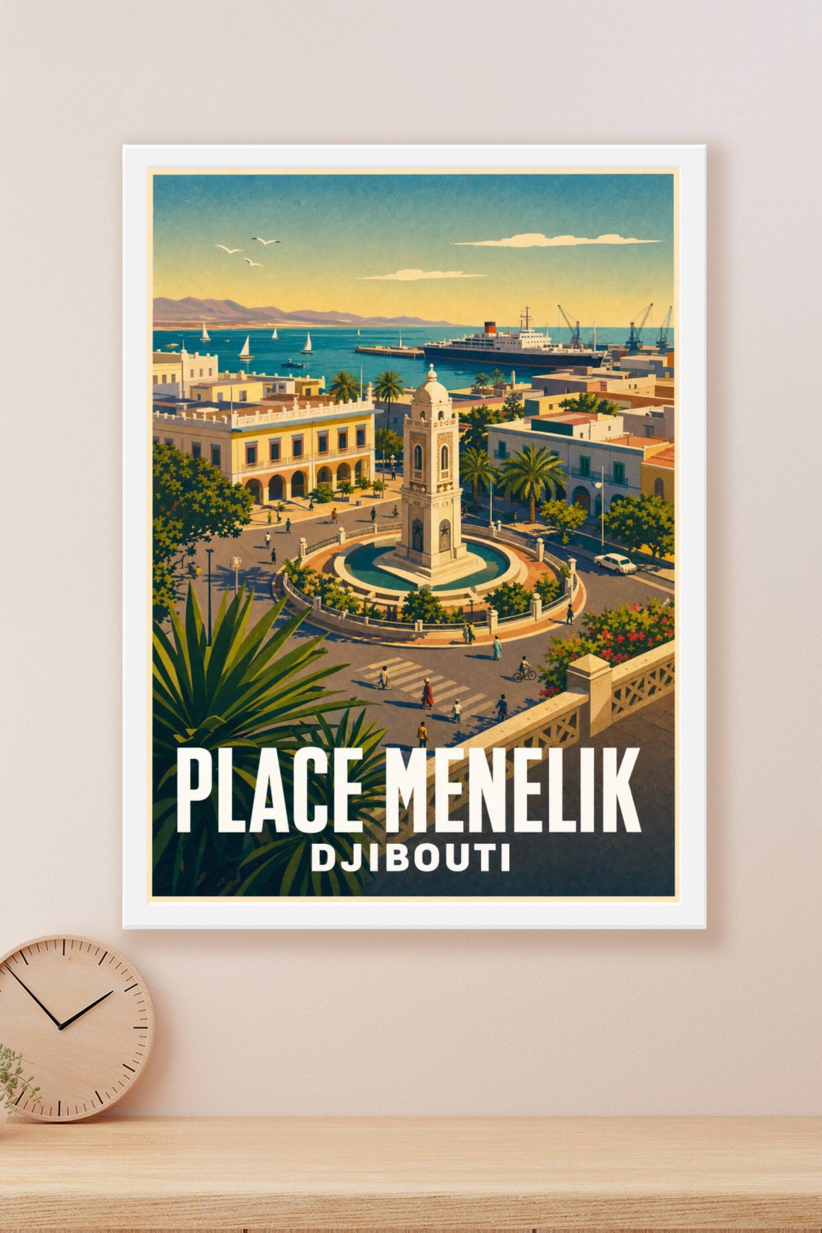 Affiche de Djibouti, poster Place Menelik
