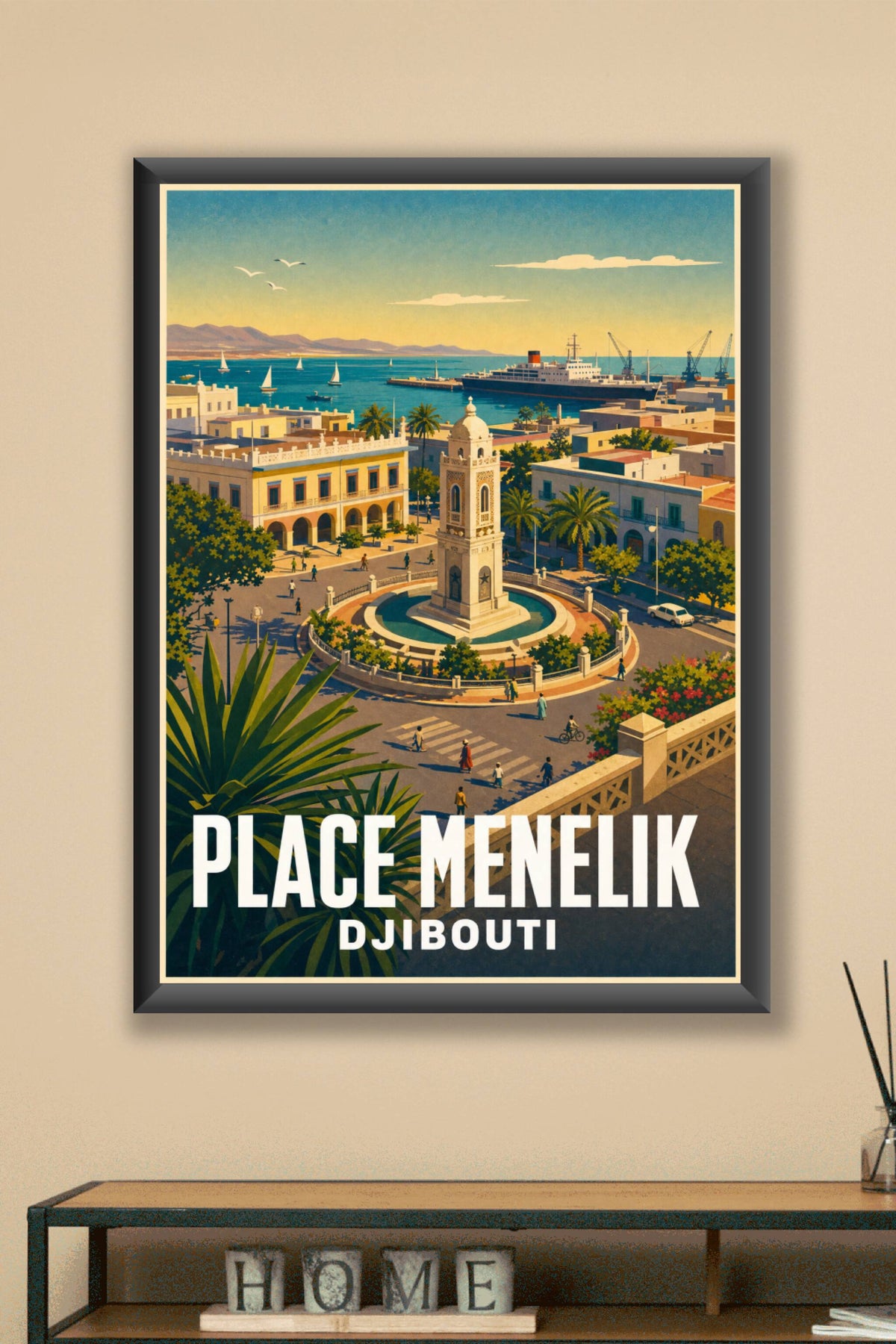 Affiche de Djibouti, poster Place Menelik