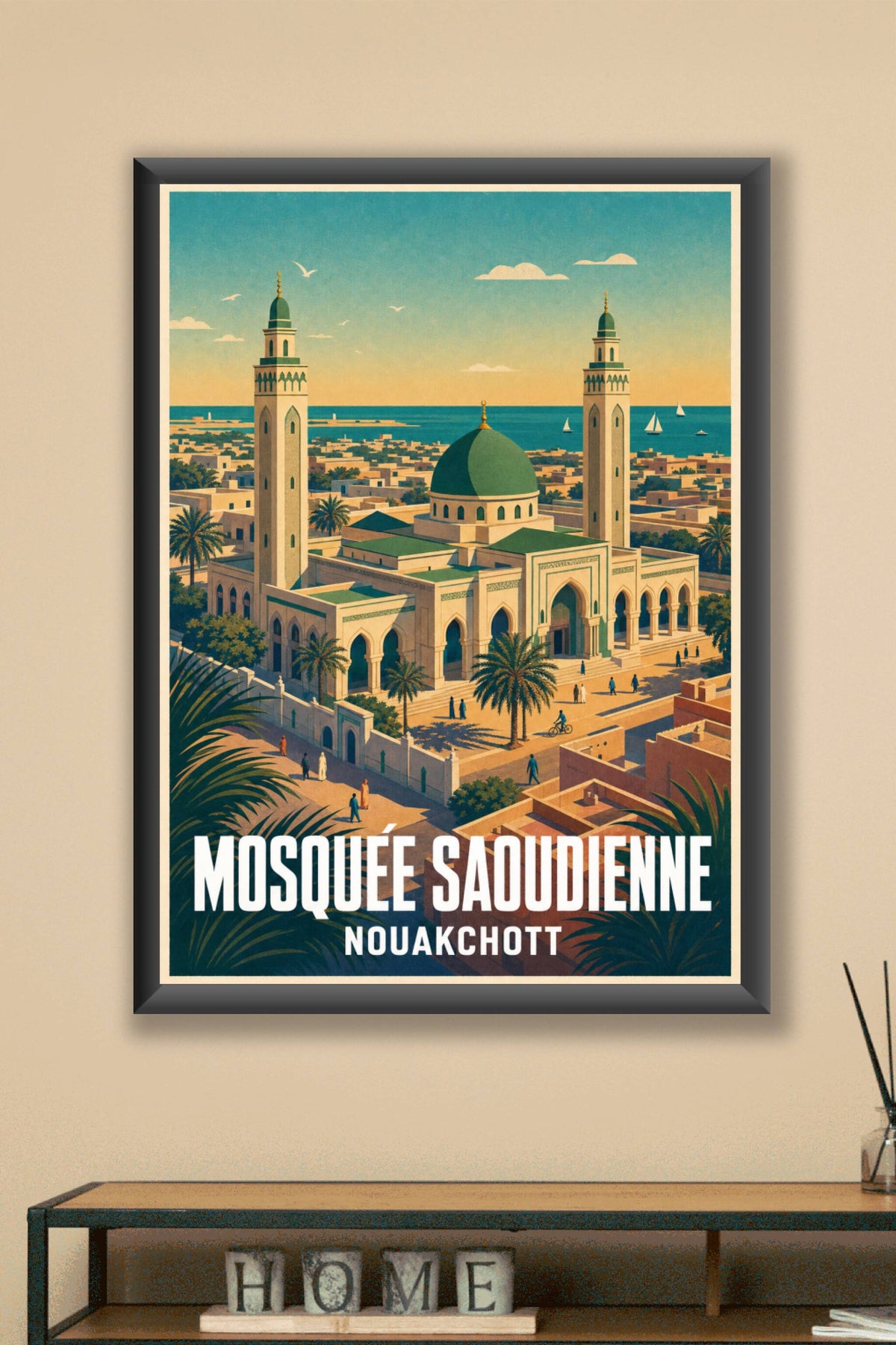Affiche de la Mosquée Saoudienne, poster Nouakchott