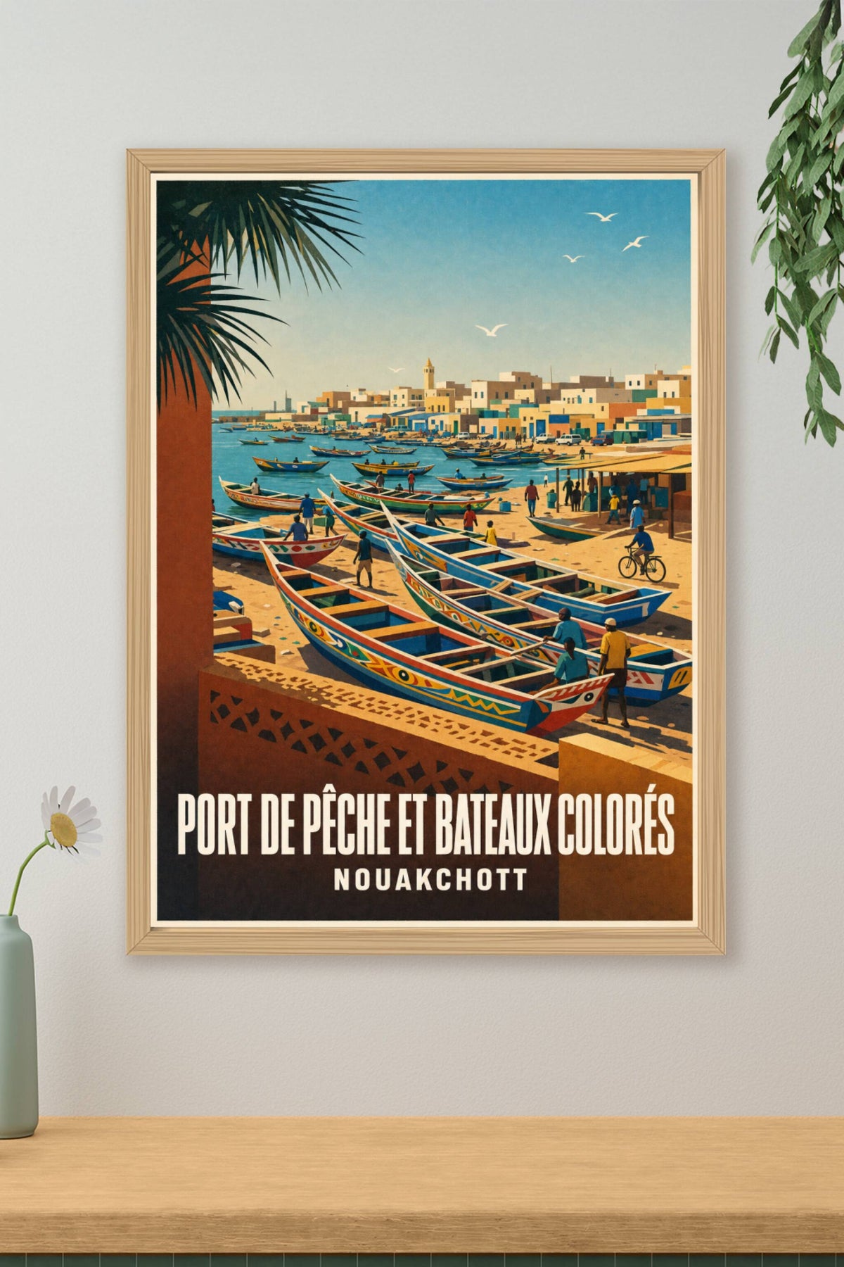 Poster de Nouakchott, bateaux colorés