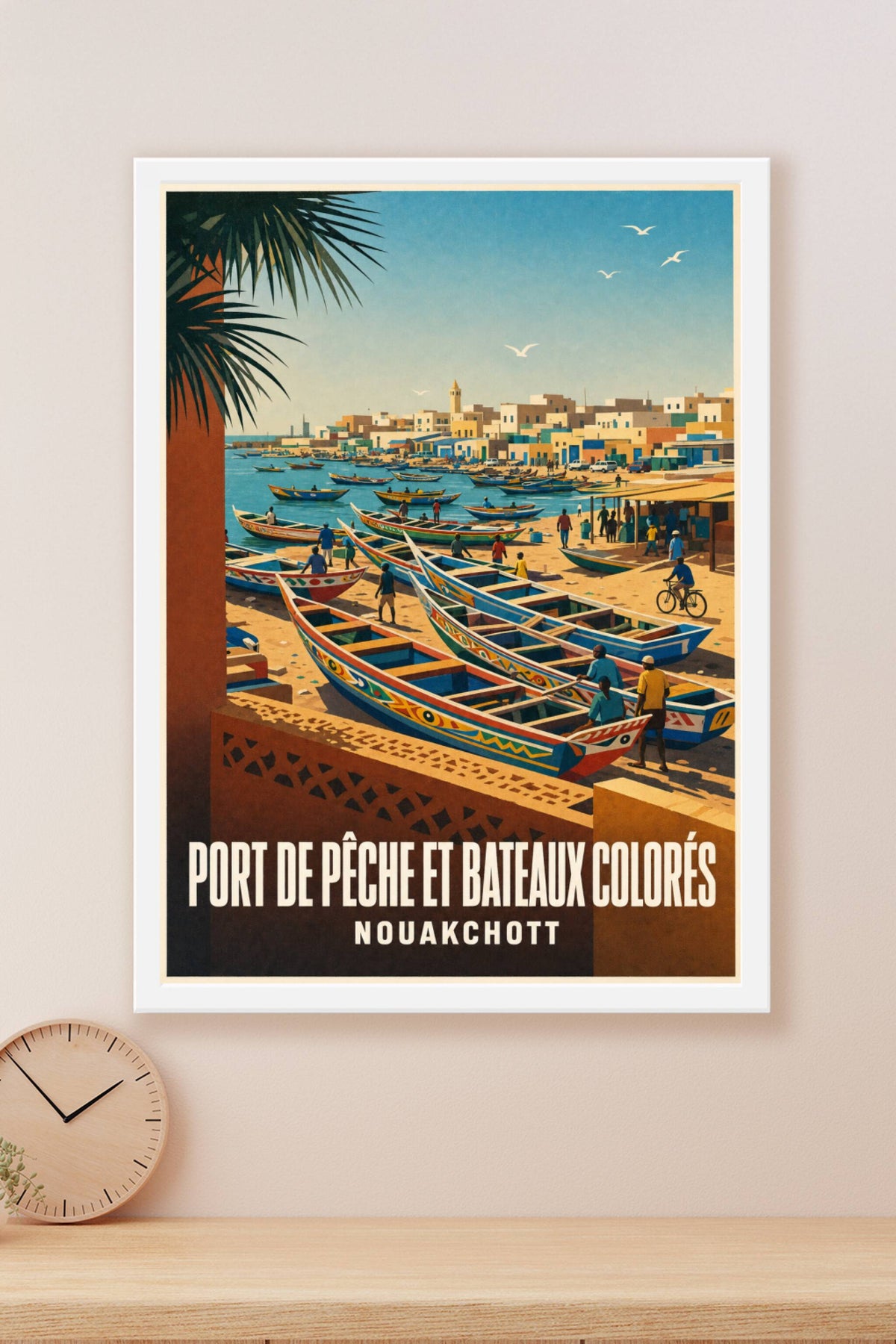 Poster de Nouakchott, bateaux colorés