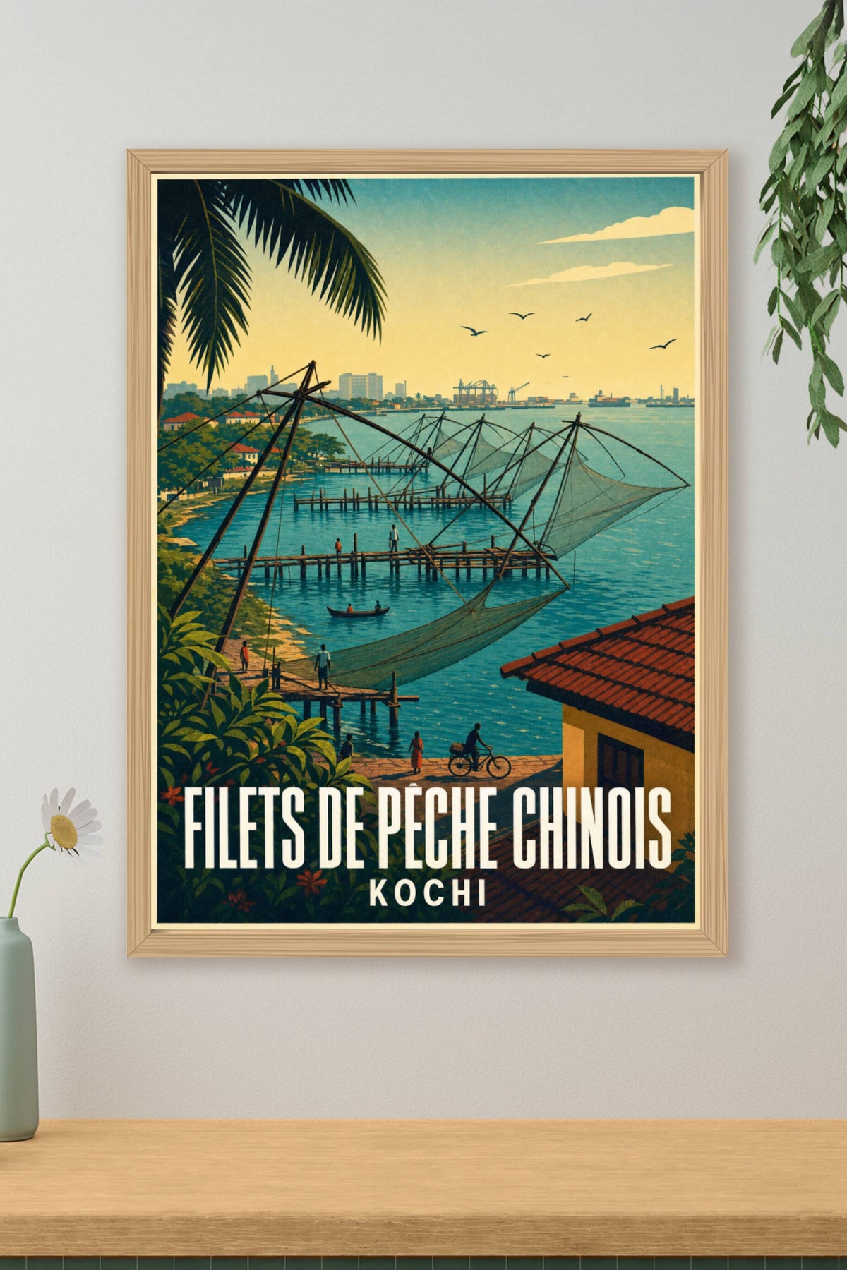 Poster de Kochi, filets de pêche chinois