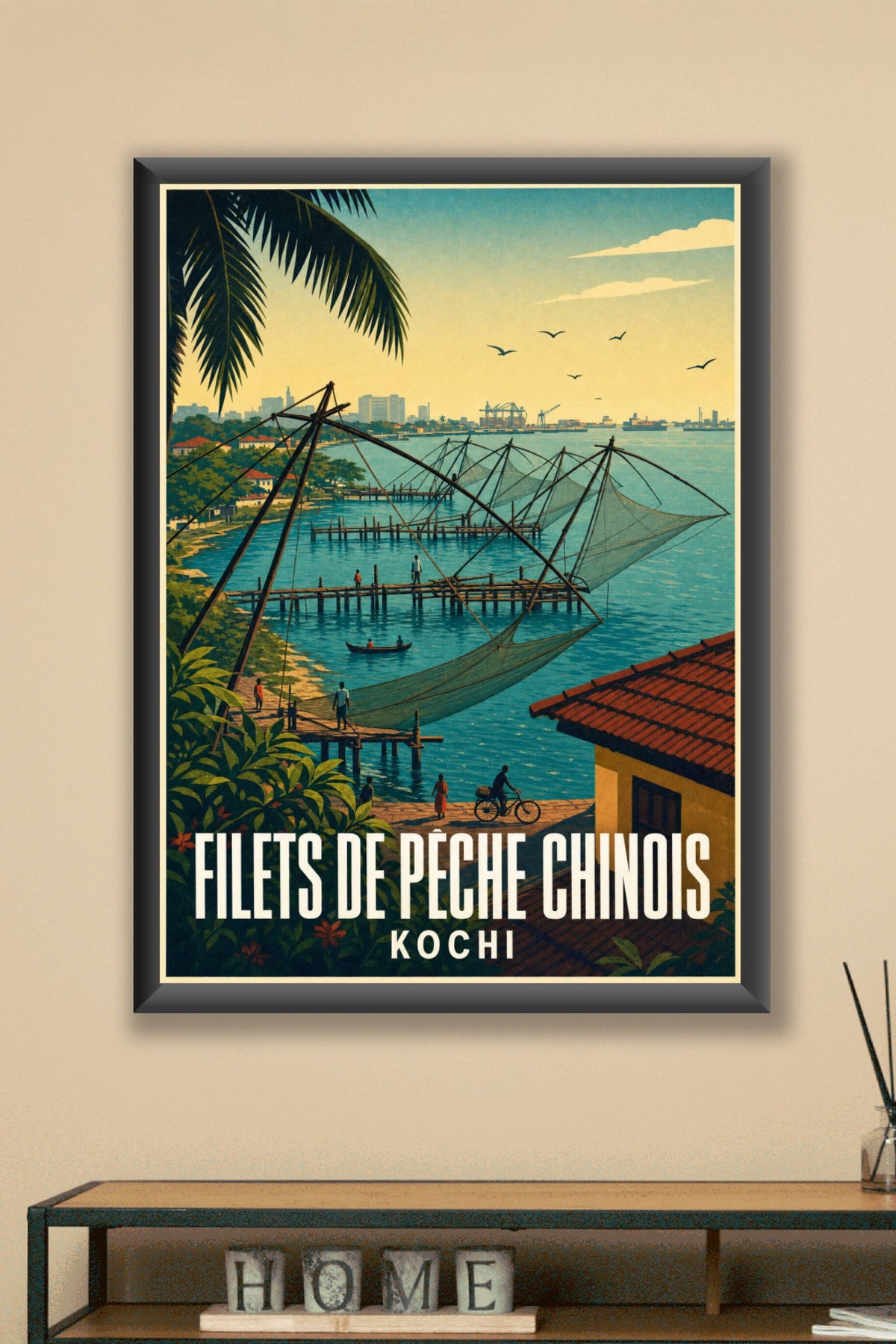 Poster de Kochi, filets de pêche chinois