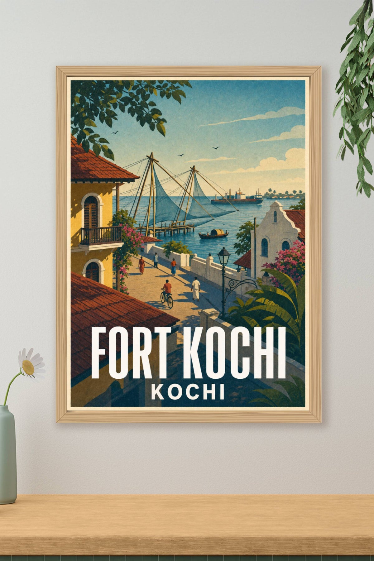 Affiche de Fort Kochi, filets de pêche chinois