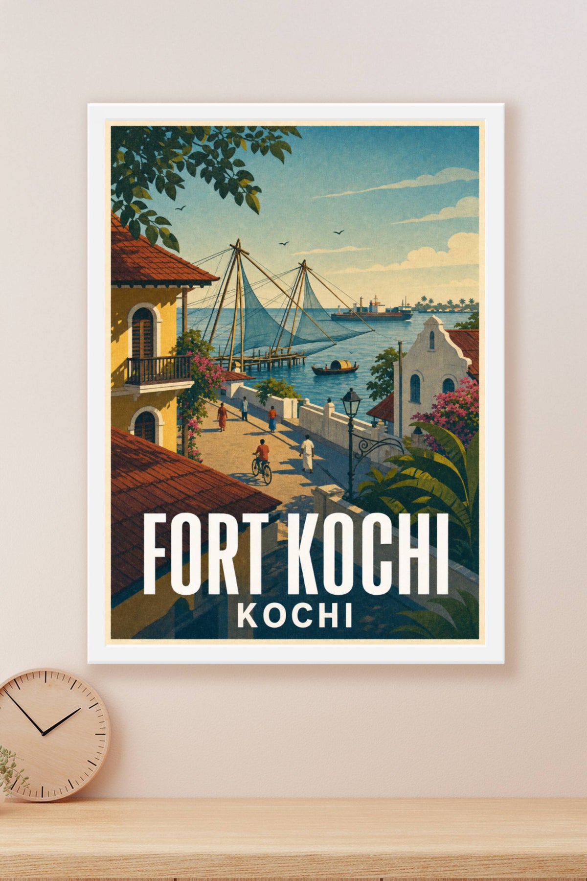 Affiche de Fort Kochi, filets de pêche chinois