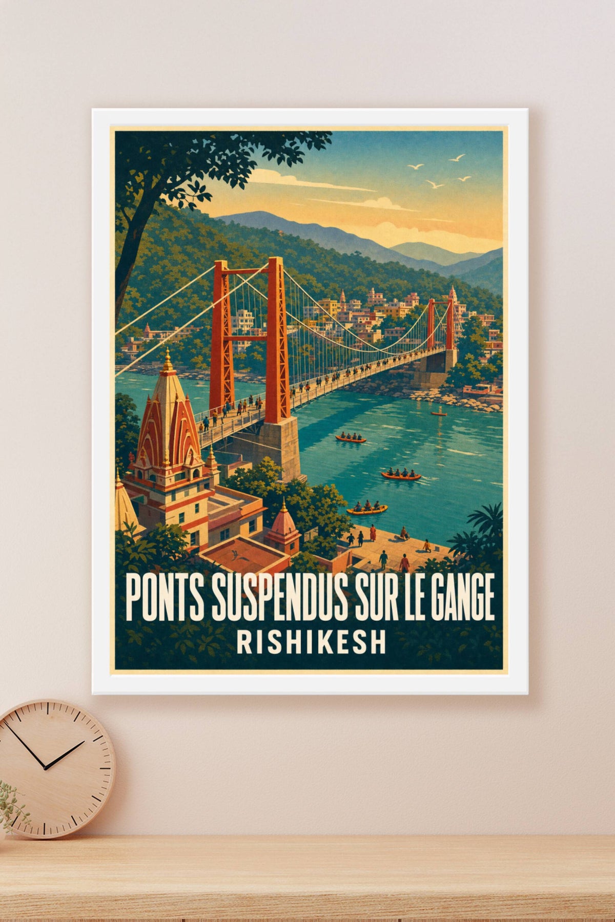 Affiche de Rishikesh, poster pont sur le Gange