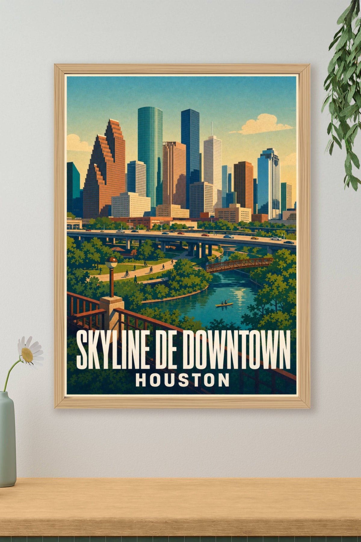 Affiche de Houston, poster de la skyline Downtown