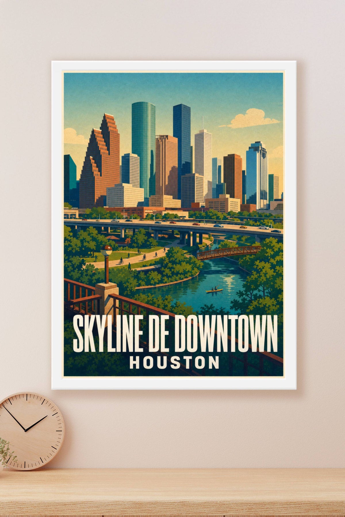 Affiche de Houston, poster de la skyline Downtown