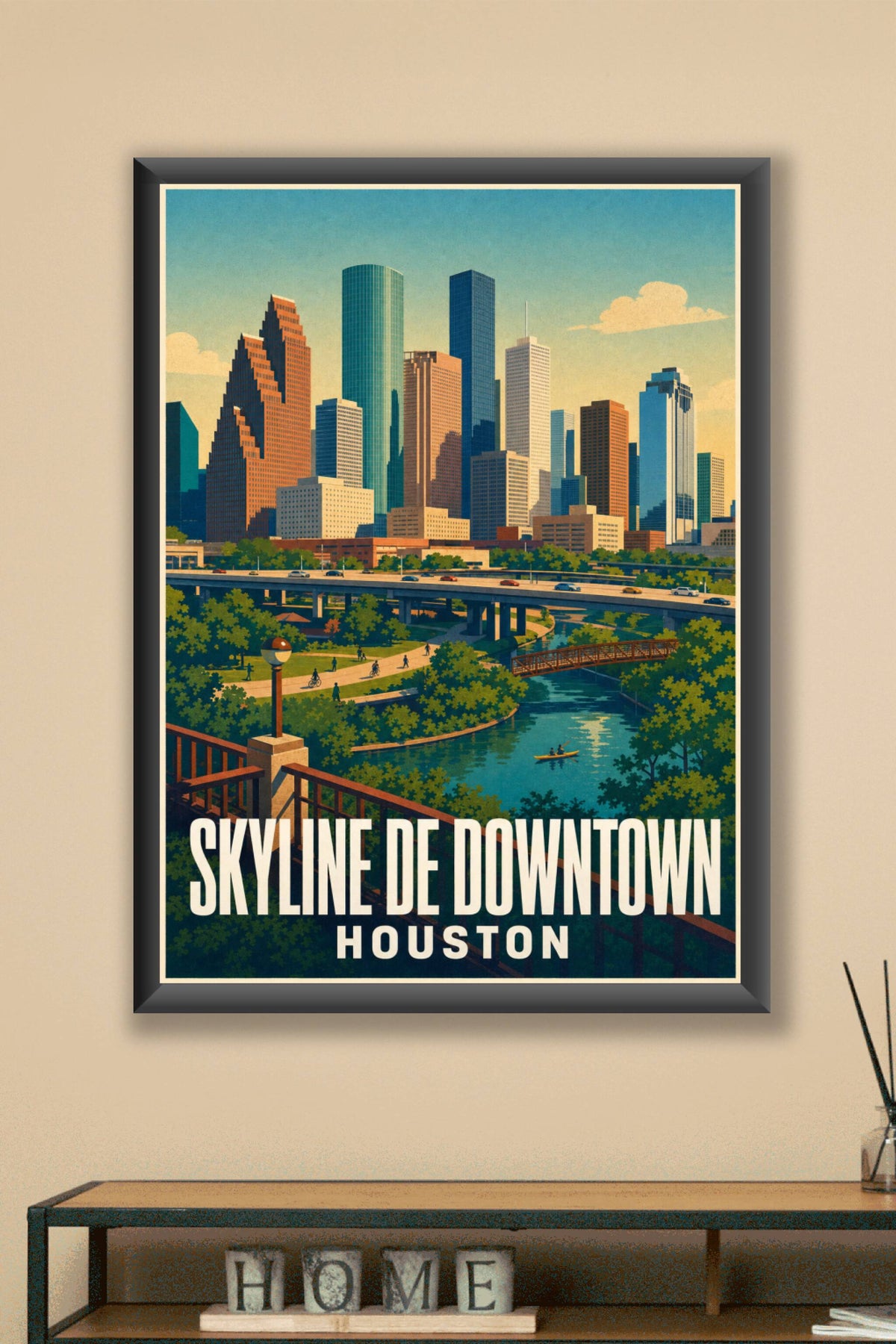 Affiche de Houston, poster de la skyline Downtown