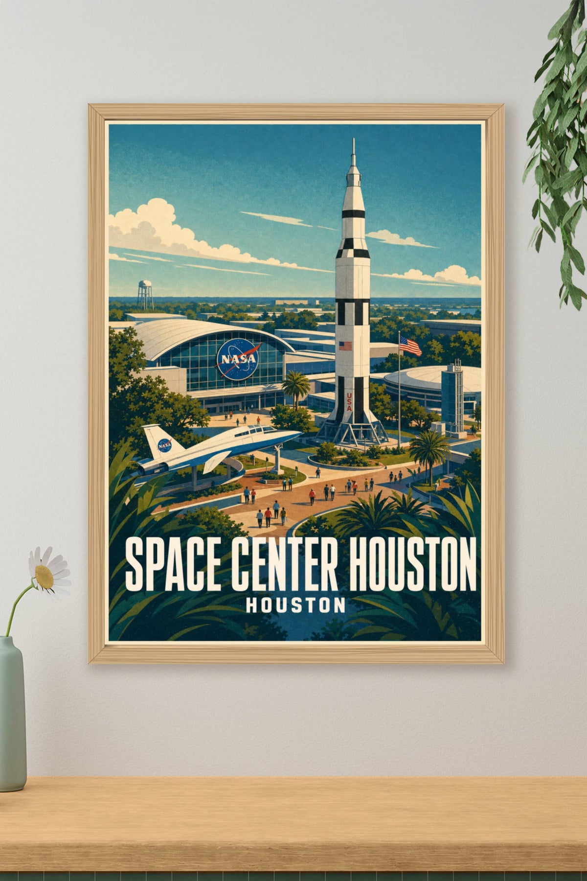 Affiche de Houston, poster fusée Saturn V