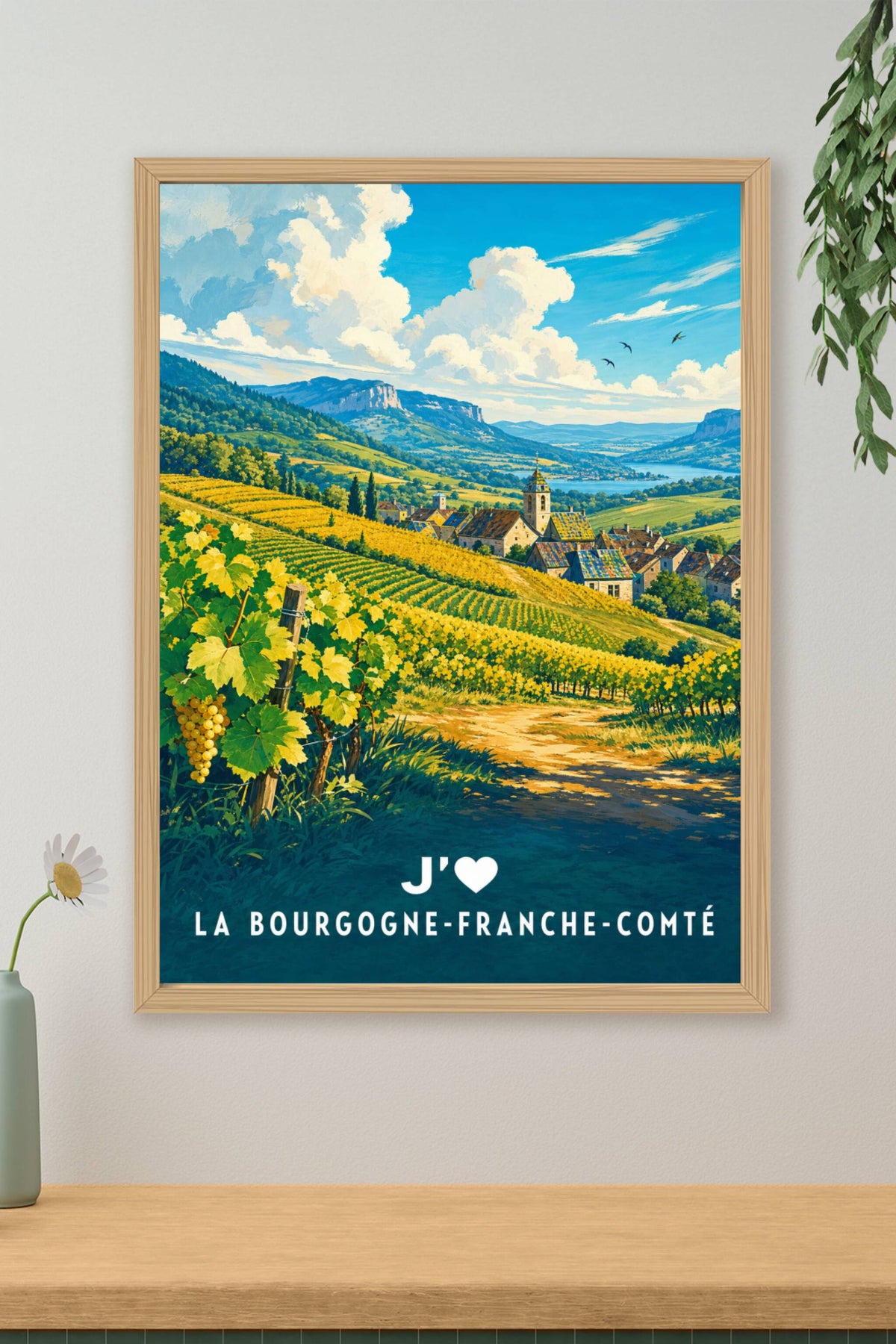 Affiche j'aime la Bourgogne-Franche-Comté