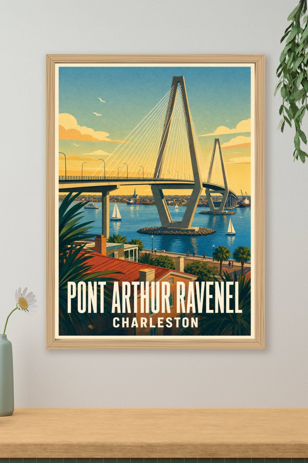 Affiche du Pont Arthur Ravenel, poster Charleston
