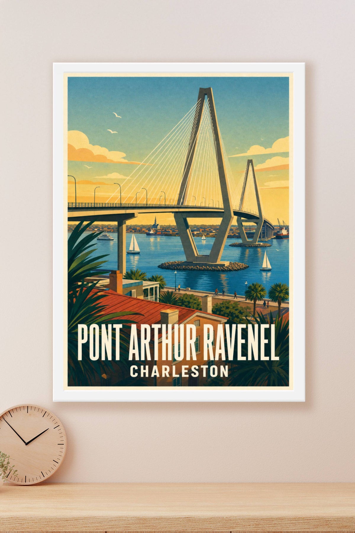Affiche du Pont Arthur Ravenel, poster Charleston