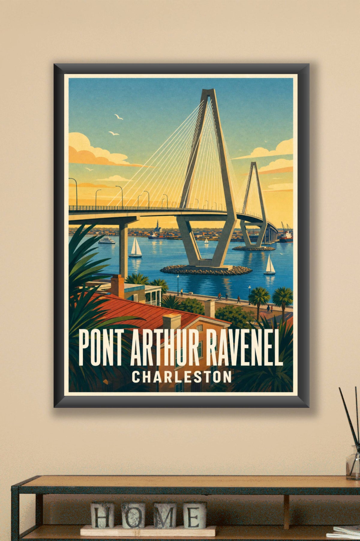 Affiche du Pont Arthur Ravenel, poster Charleston