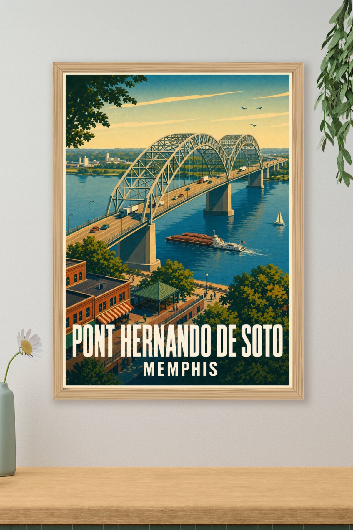 Affiche du Pont Hernando de Soto, poster Memphis