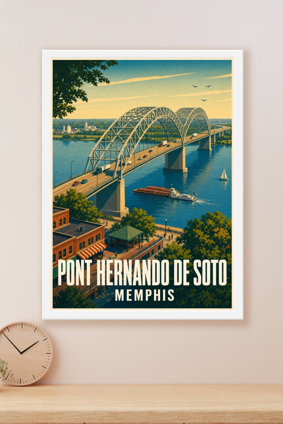 Affiche du Pont Hernando de Soto, poster Memphis