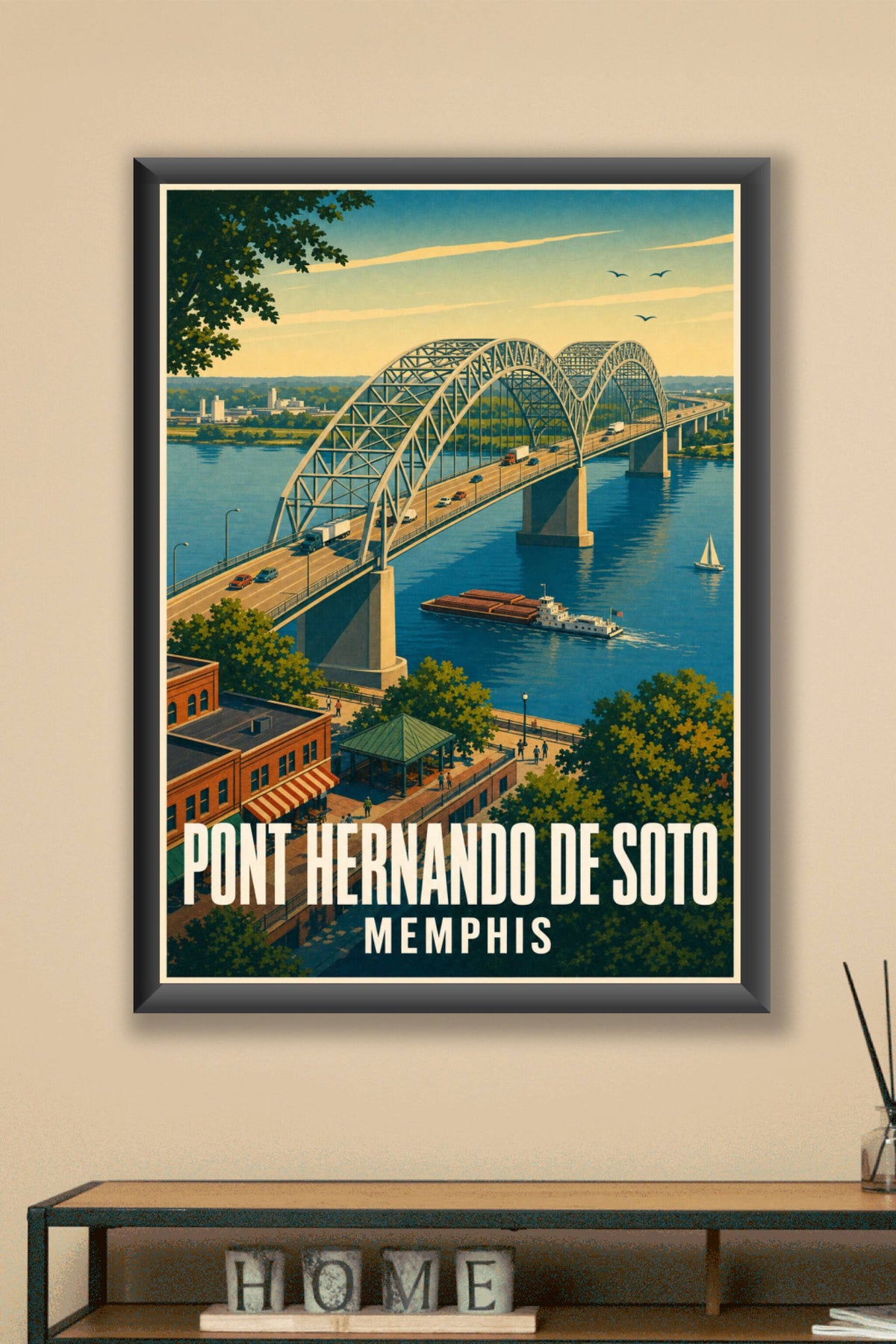 Affiche du Pont Hernando de Soto, poster Memphis