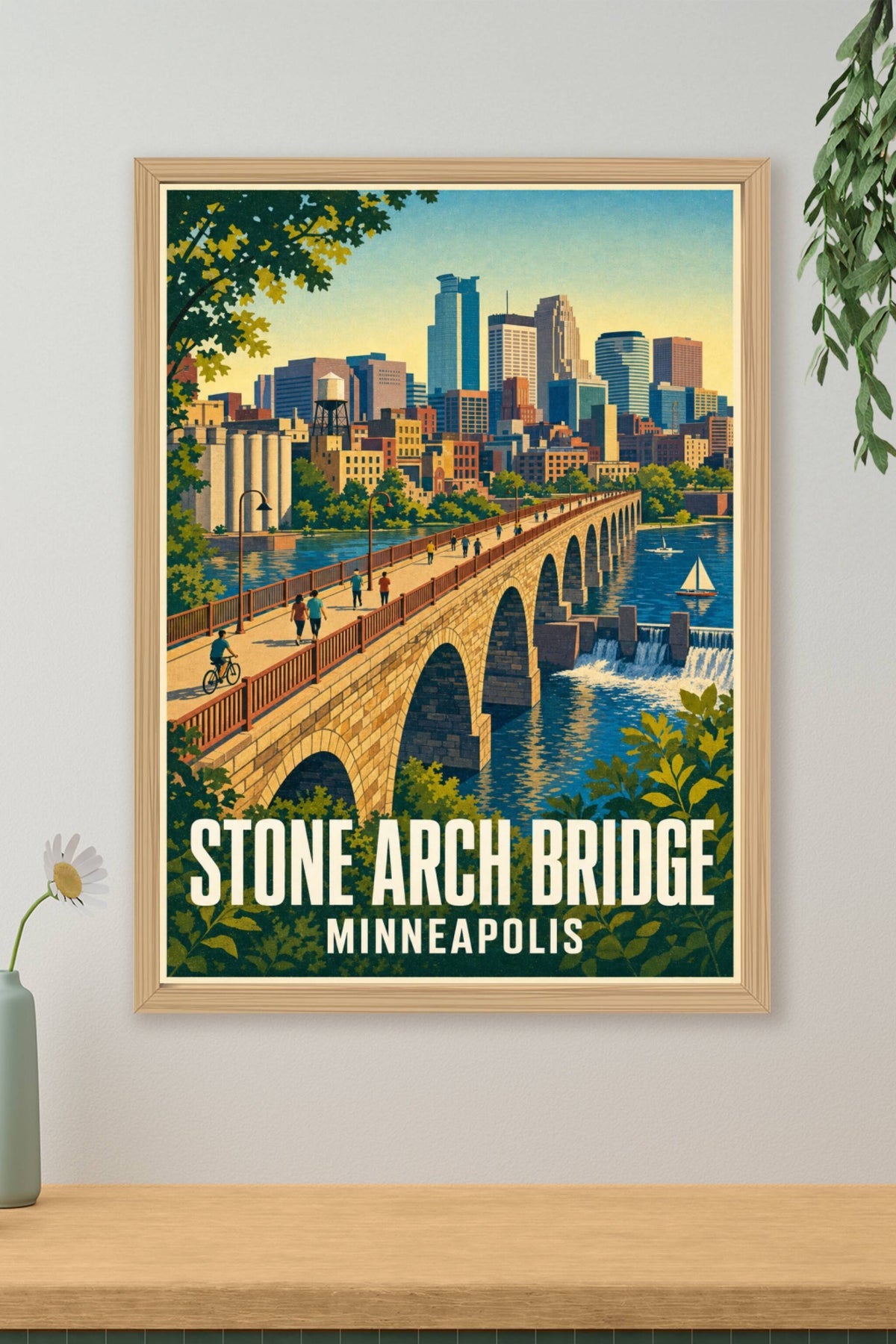 Affiche de Minneapolis, poster Stone Arch Bridge