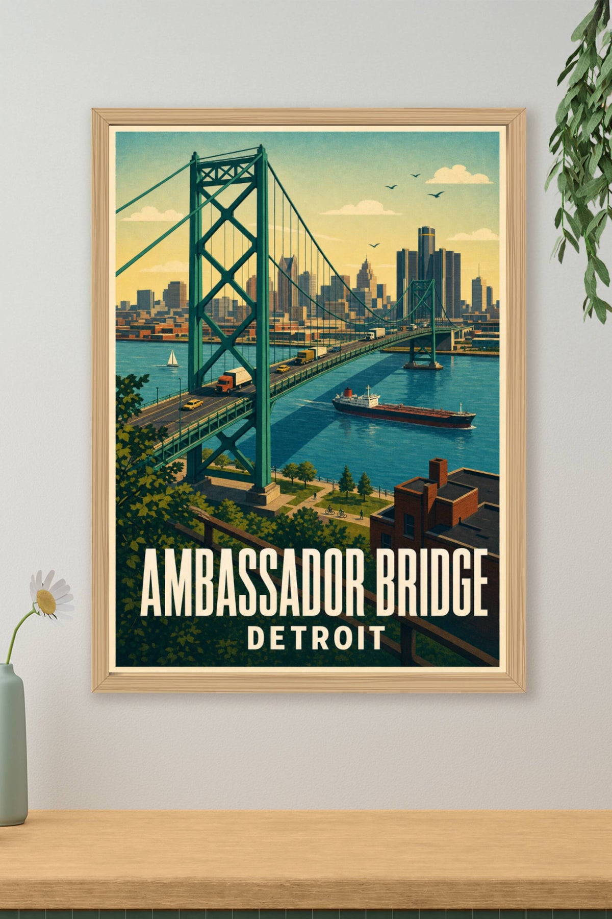 Affiche de Detroit, poster Ambassador Bridge