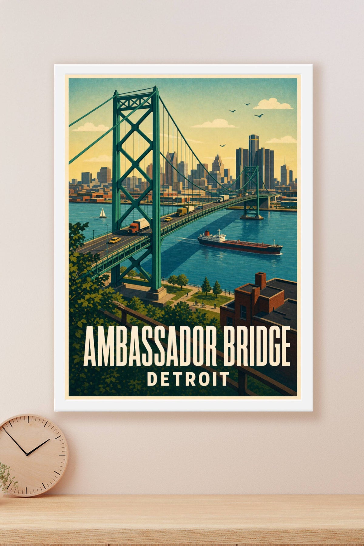 Affiche de Detroit, poster Ambassador Bridge