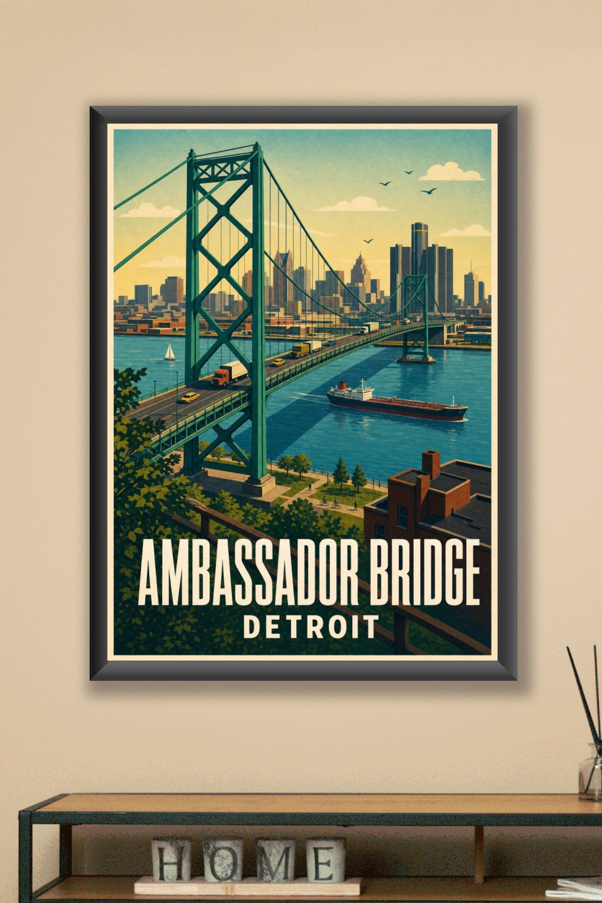 Affiche de Detroit, poster Ambassador Bridge