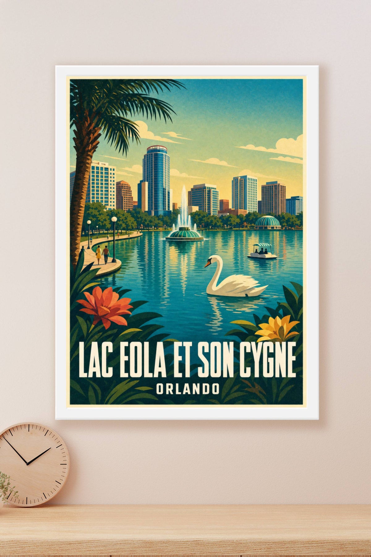 Affiche du Lac Eola, poster Orlando et son cygne
