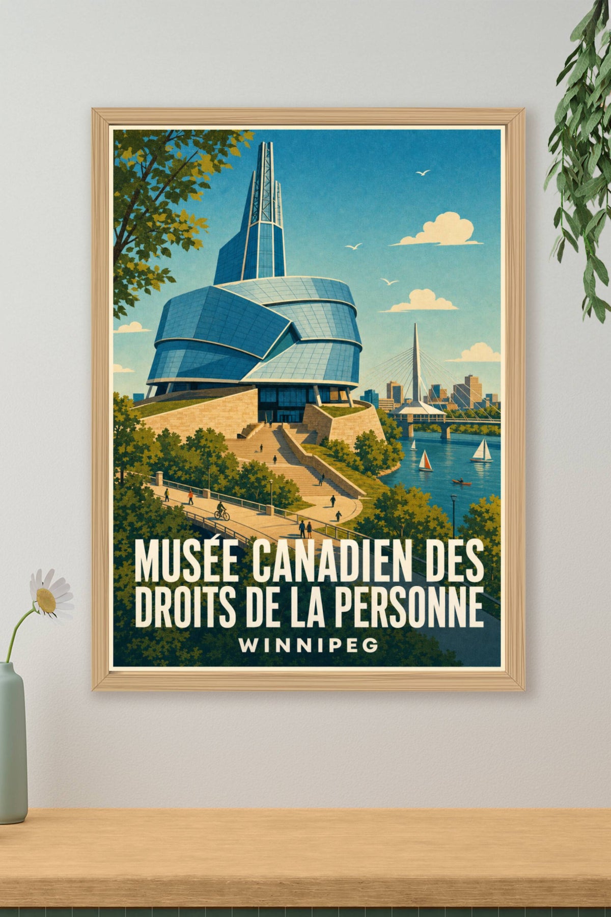 Poster de Winnipeg, musée et pont Esplanade