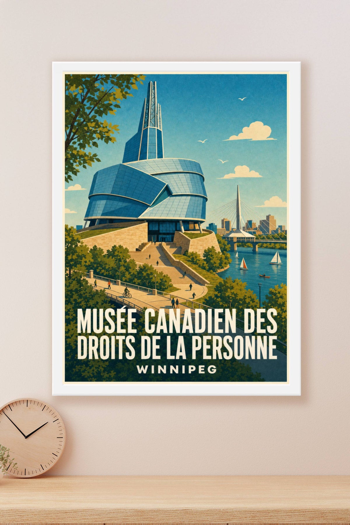 Poster de Winnipeg, musée et pont Esplanade
