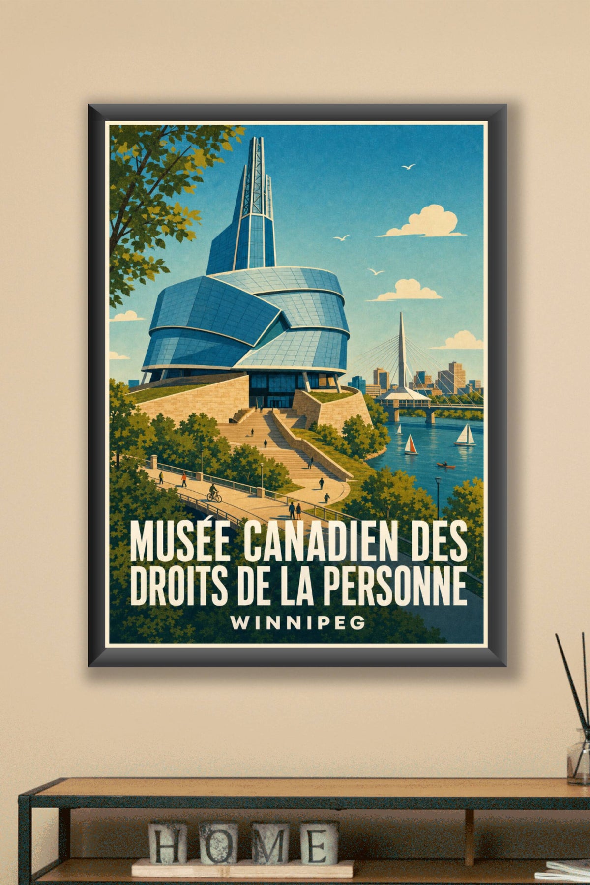 Poster de Winnipeg, musée et pont Esplanade