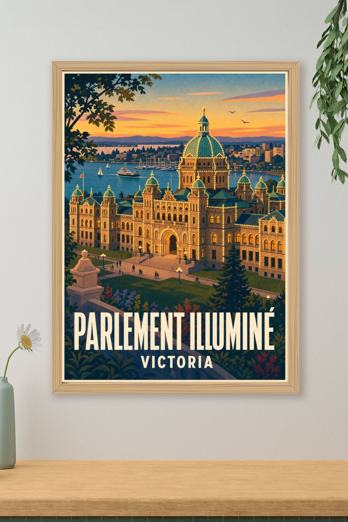 Affiche de Victoria, poster du Parlement illuminé