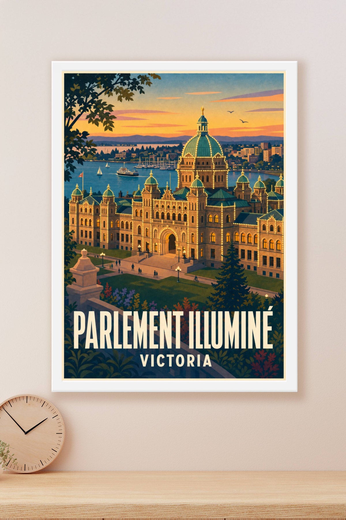 Affiche de Victoria, poster du Parlement illuminé