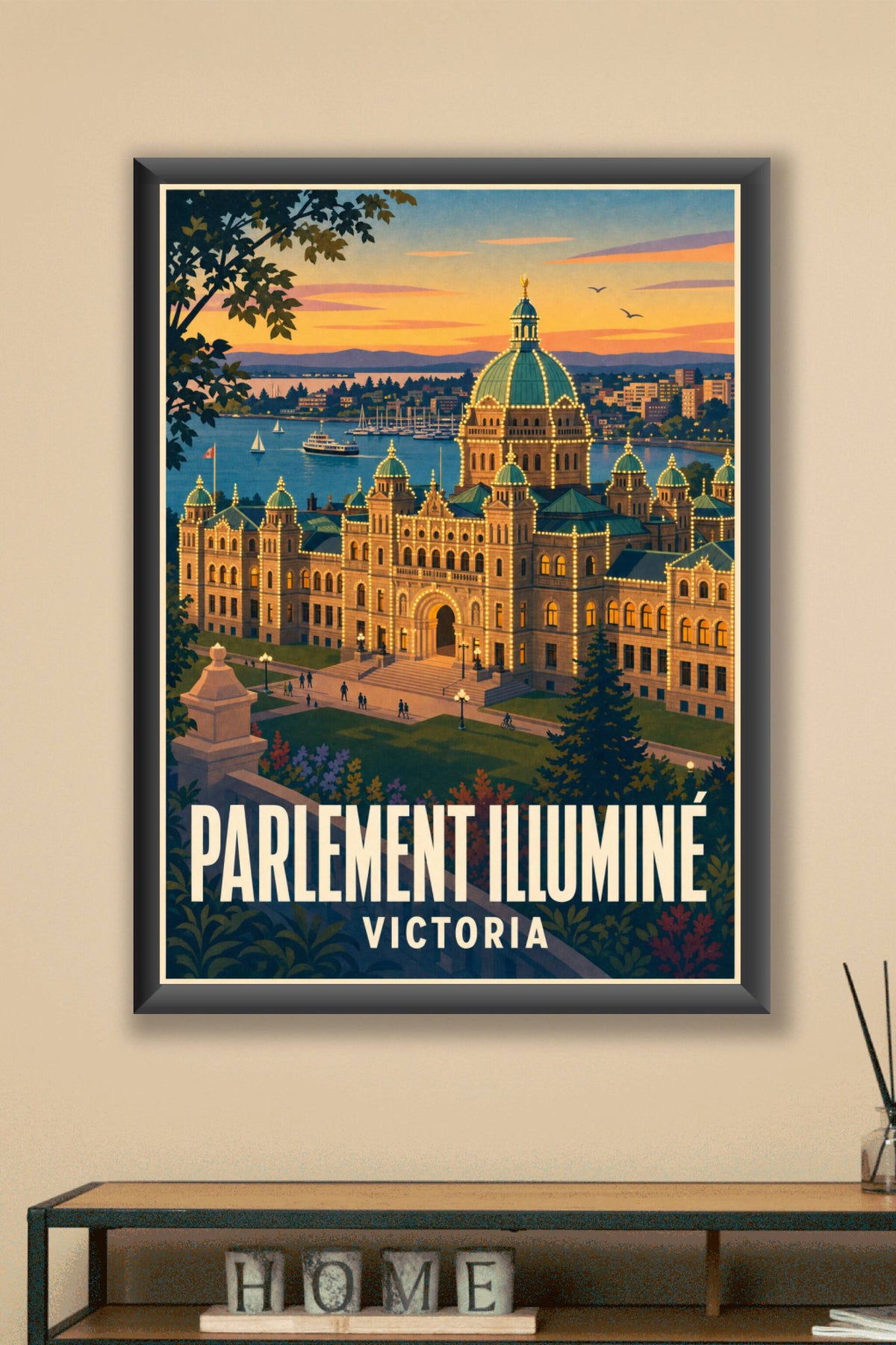 Affiche de Victoria, poster du Parlement illuminé