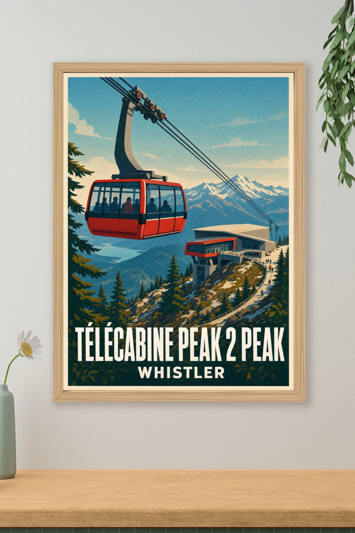 Affiche de Whistler, poster téléphérique rouge
