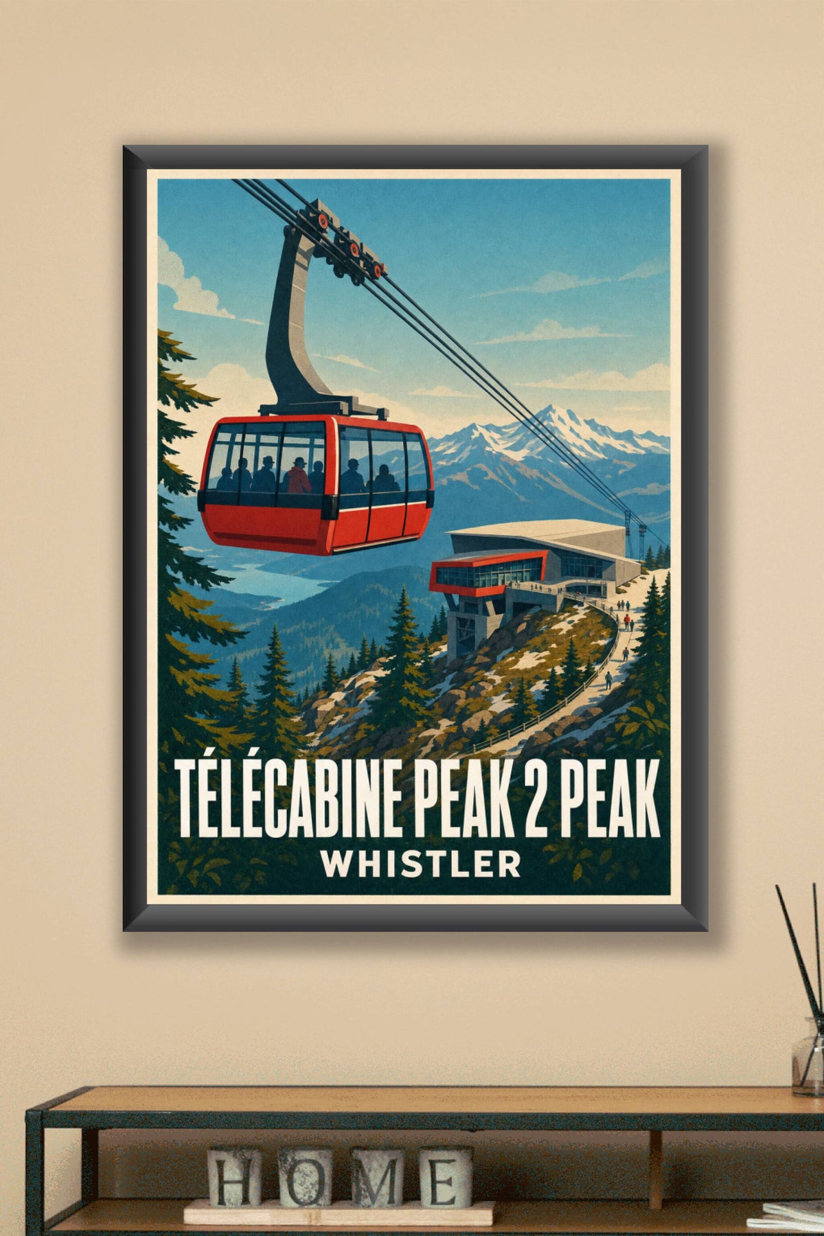 Affiche de Whistler, poster téléphérique rouge