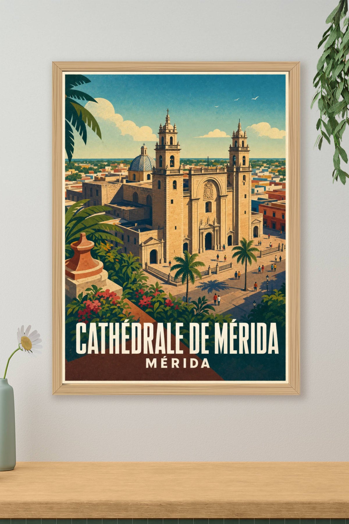 Affiche de la Cathédrale de Mérida, poster Mexique