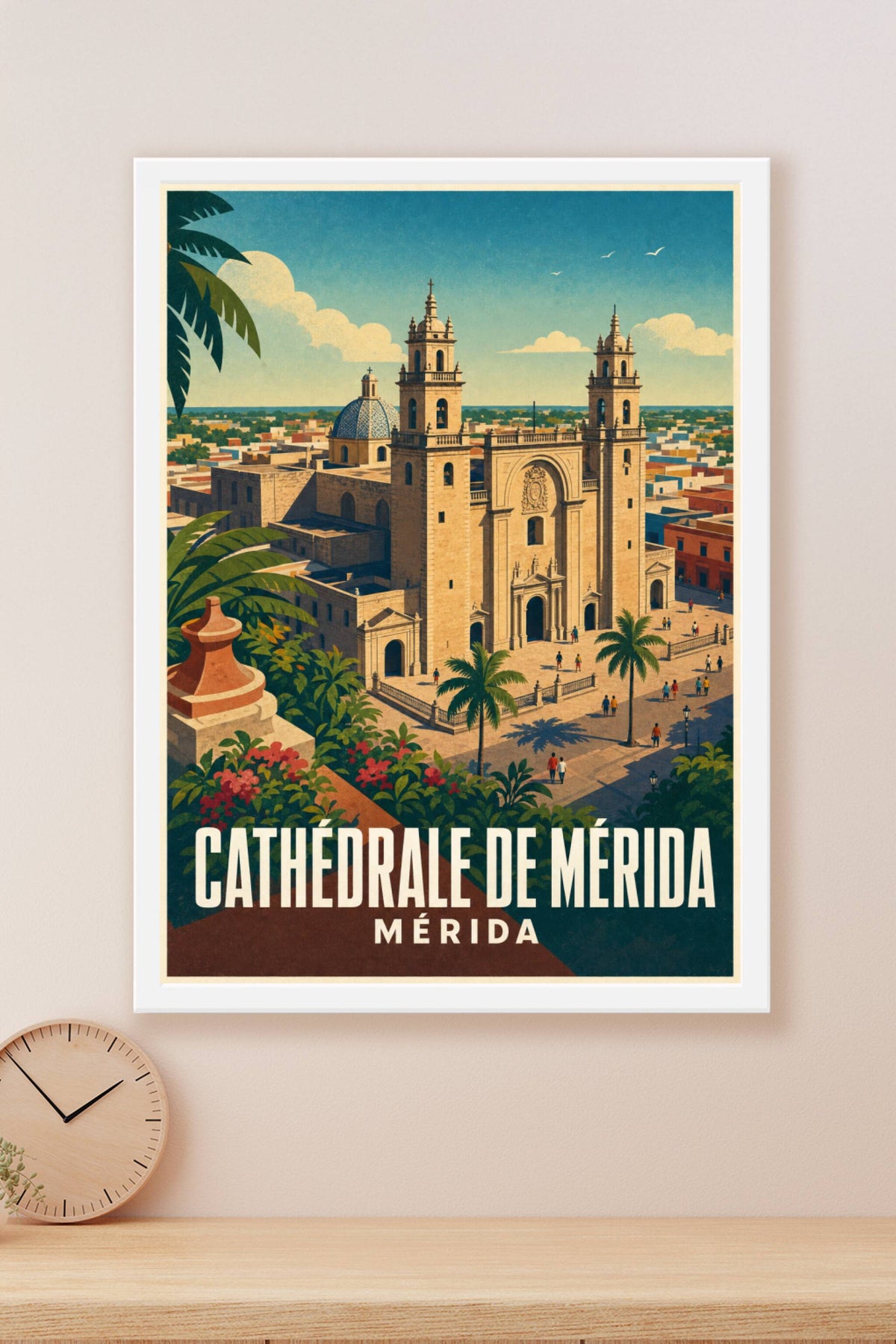 Affiche de la Cathédrale de Mérida, poster Mexique