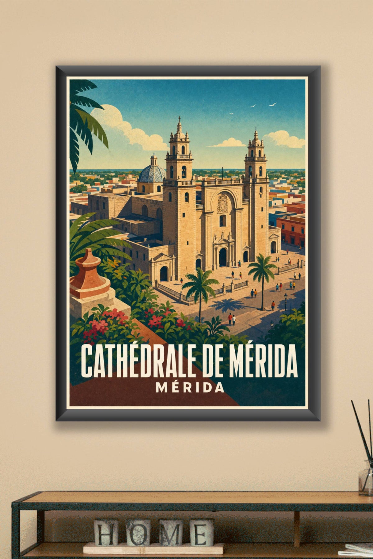 Affiche de la Cathédrale de Mérida, poster Mexique