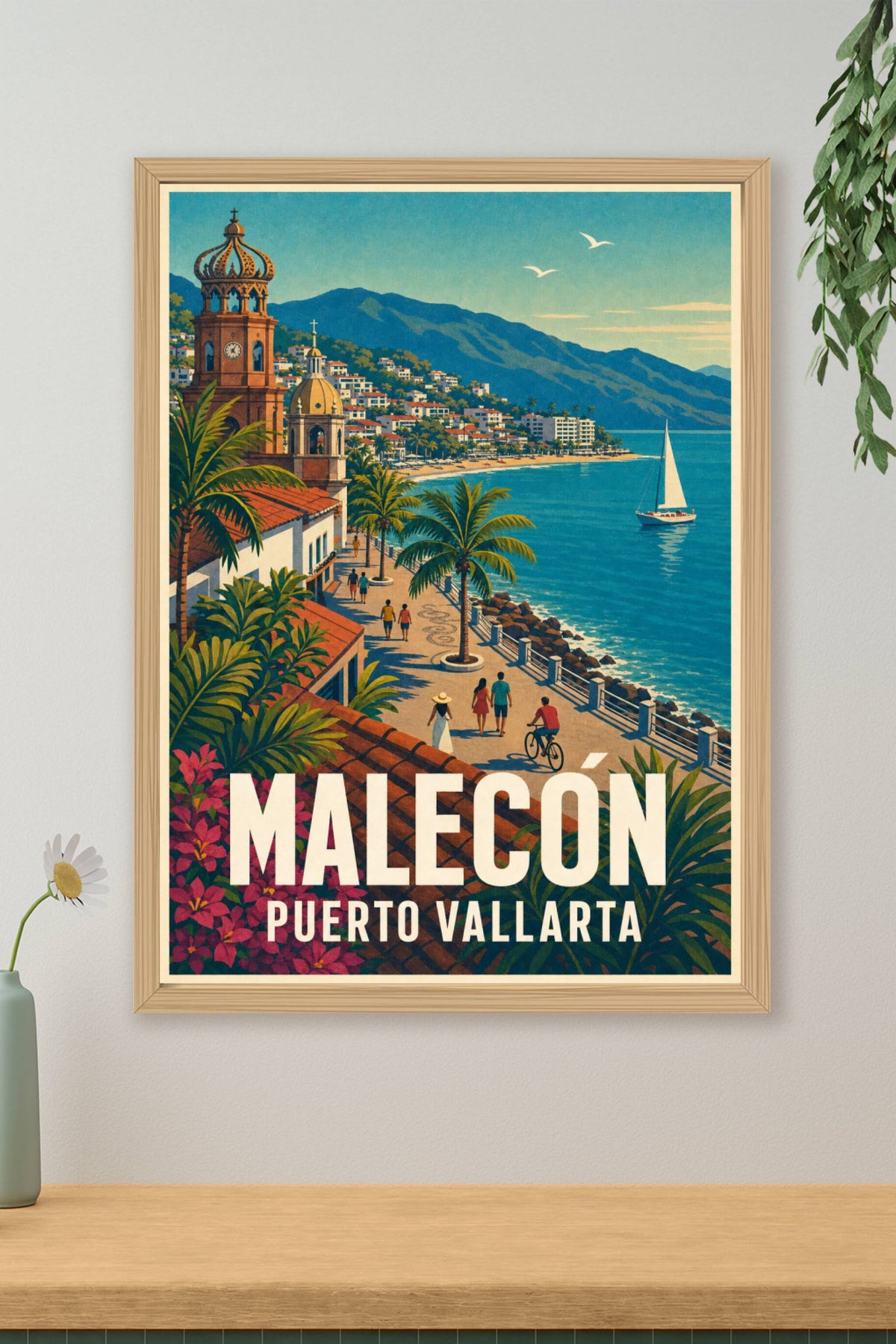 Affiche de Puerto Vallarta, poster du Malecon