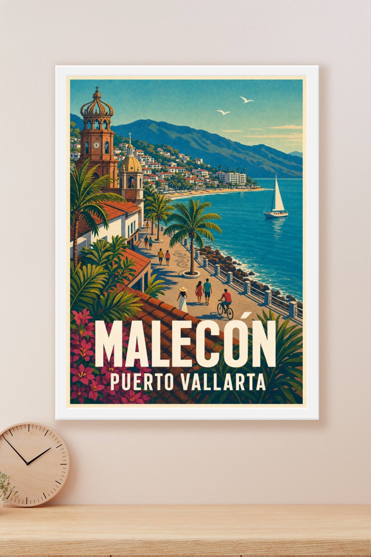 Affiche de Puerto Vallarta, poster du Malecon