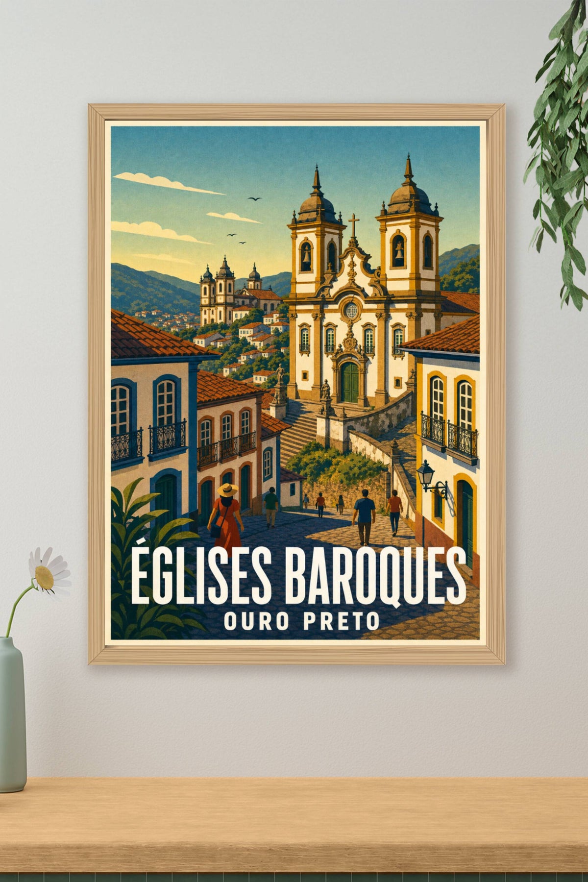 Affiche d'Ouro Preto, poster églises baroques