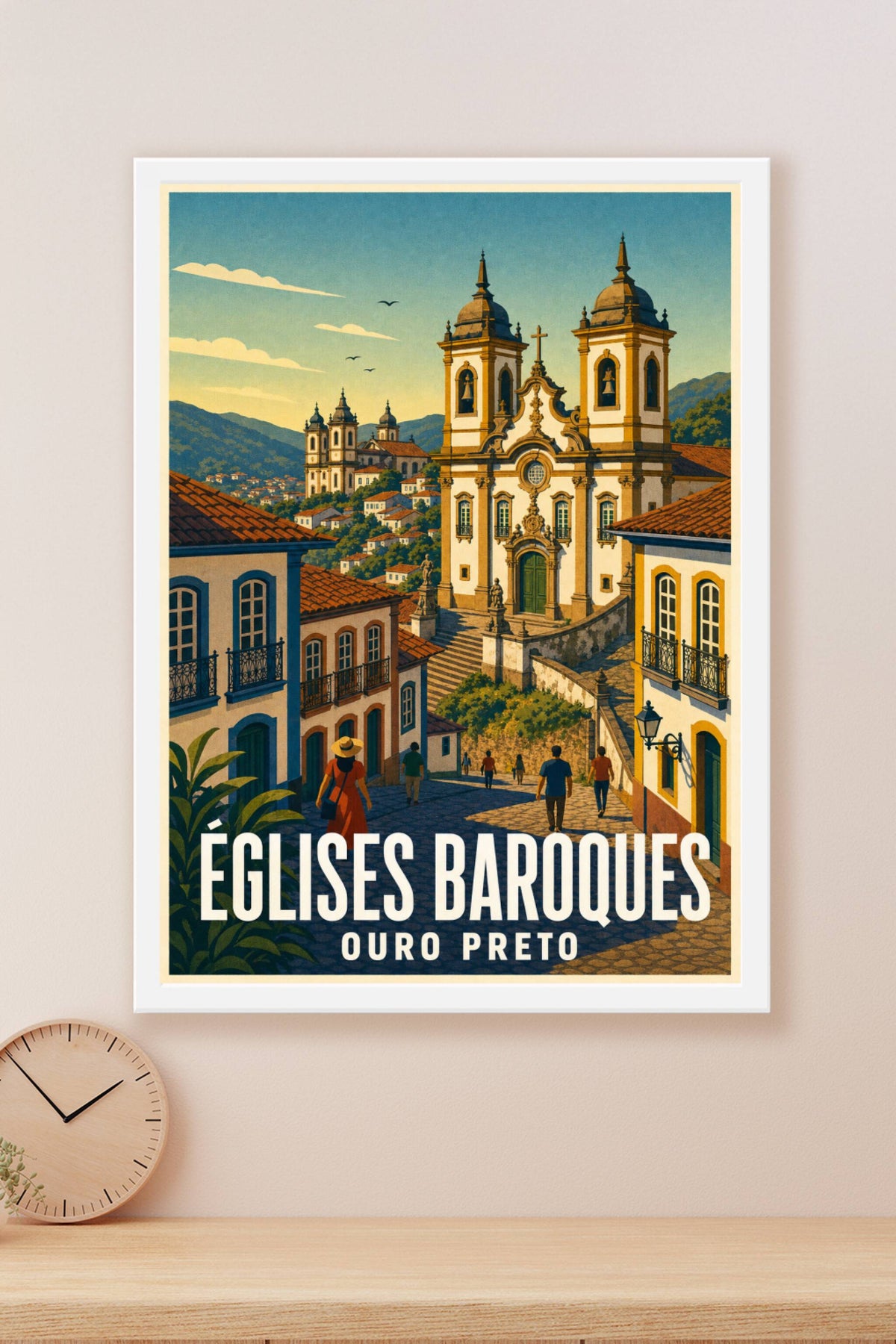 Affiche d'Ouro Preto, poster églises baroques