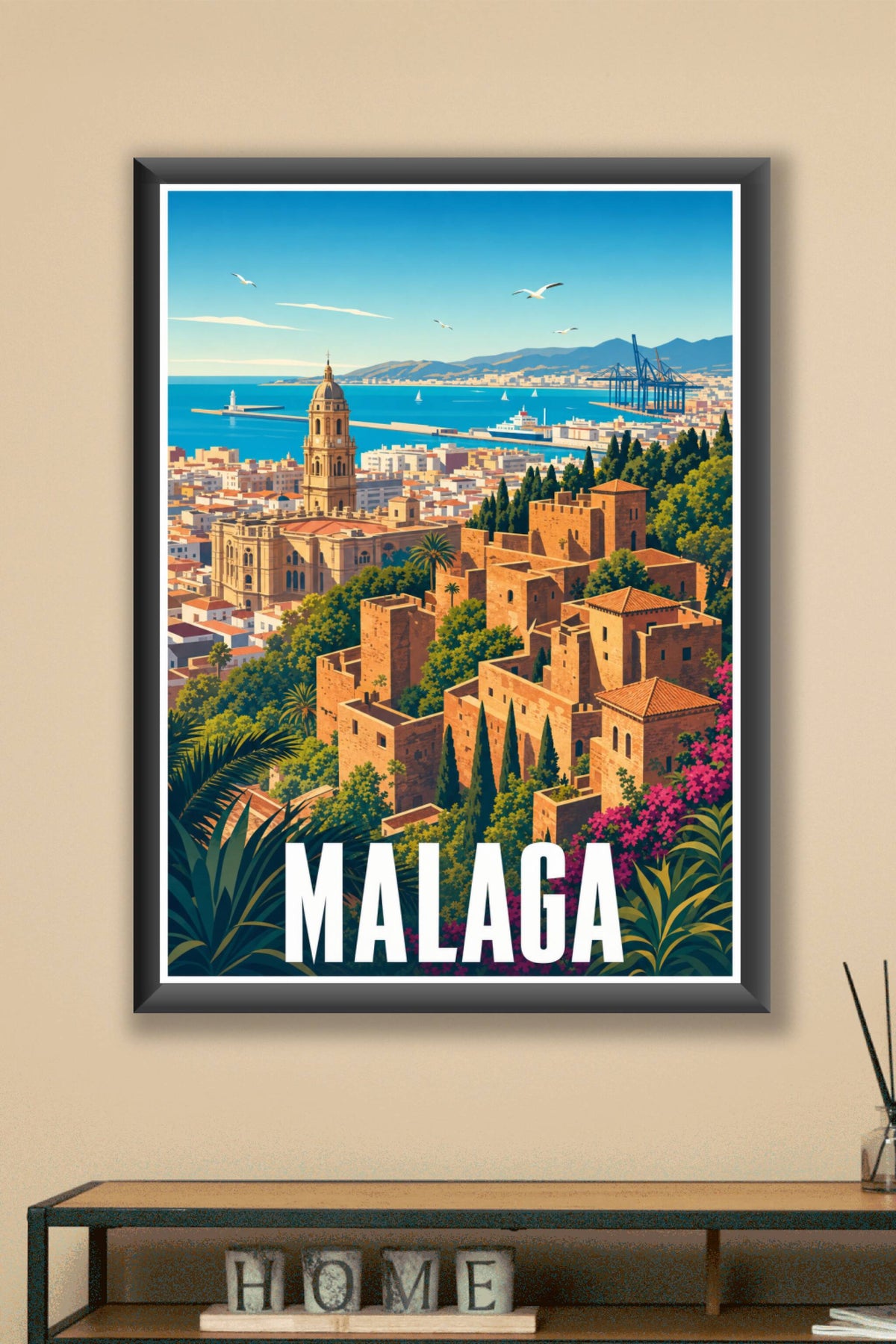Affiche de Malaga, poster de l'Alcazaba