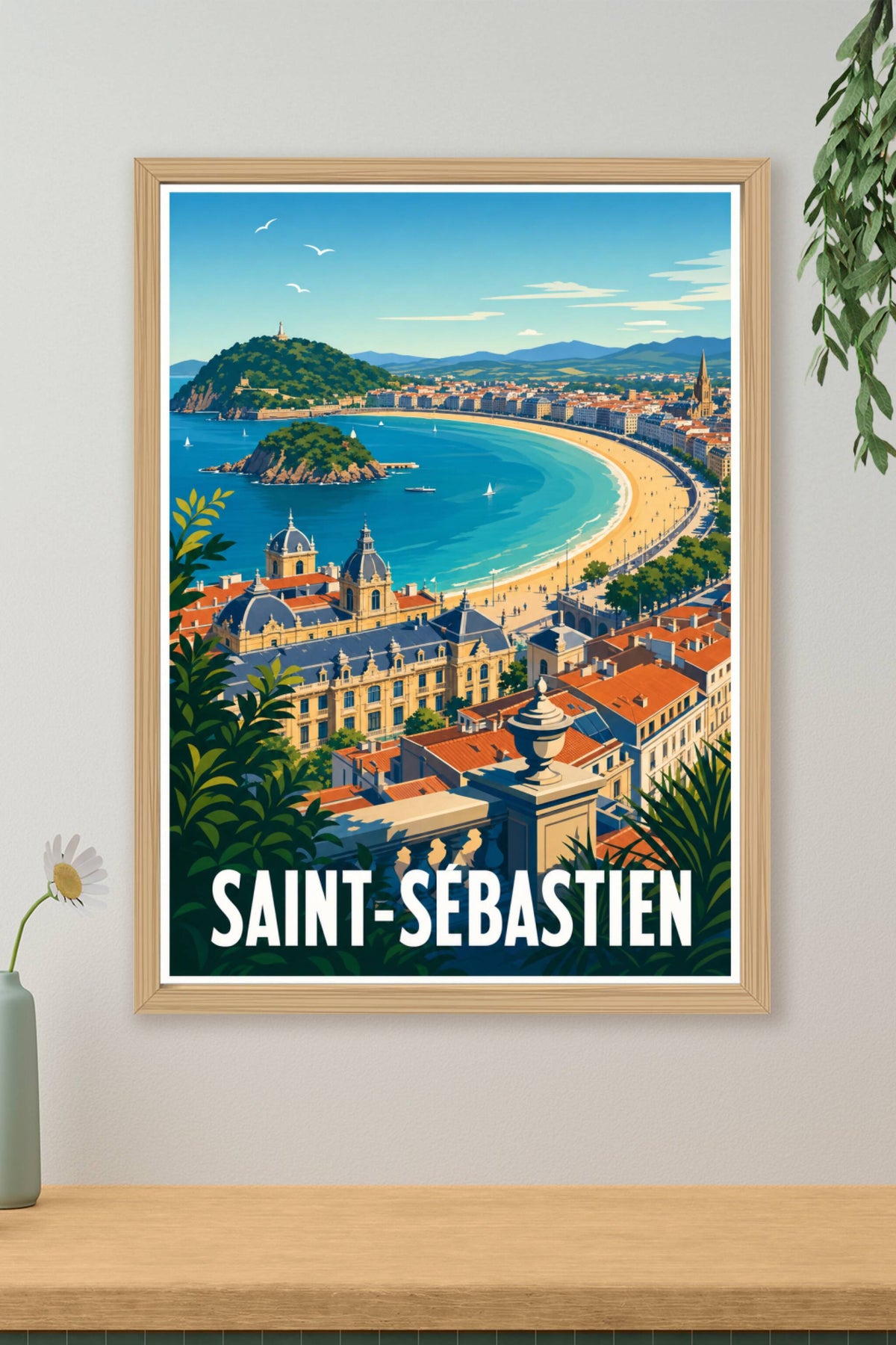 Poster de Saint-Sébastien, baie de la Concha