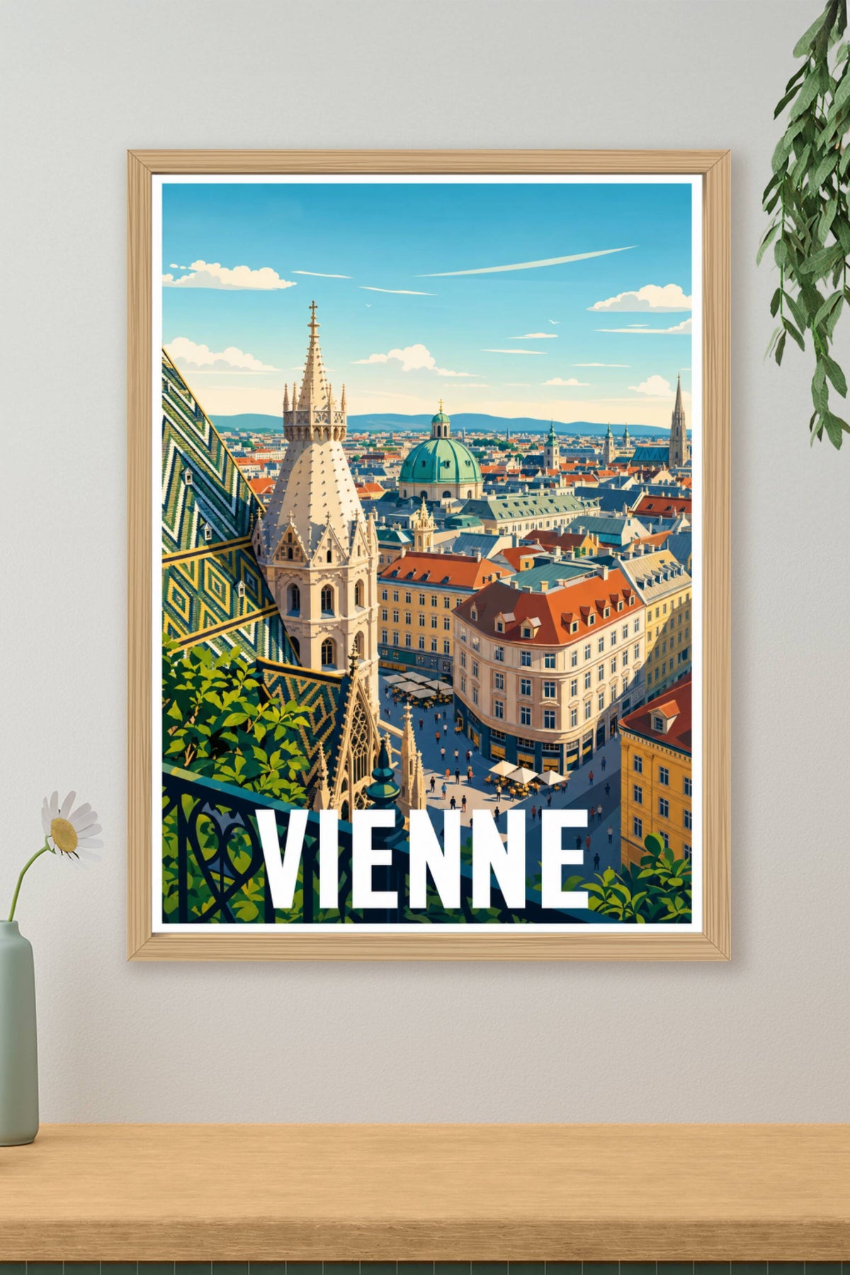 Affiche de Vienne, poster toit Saint-Étienne