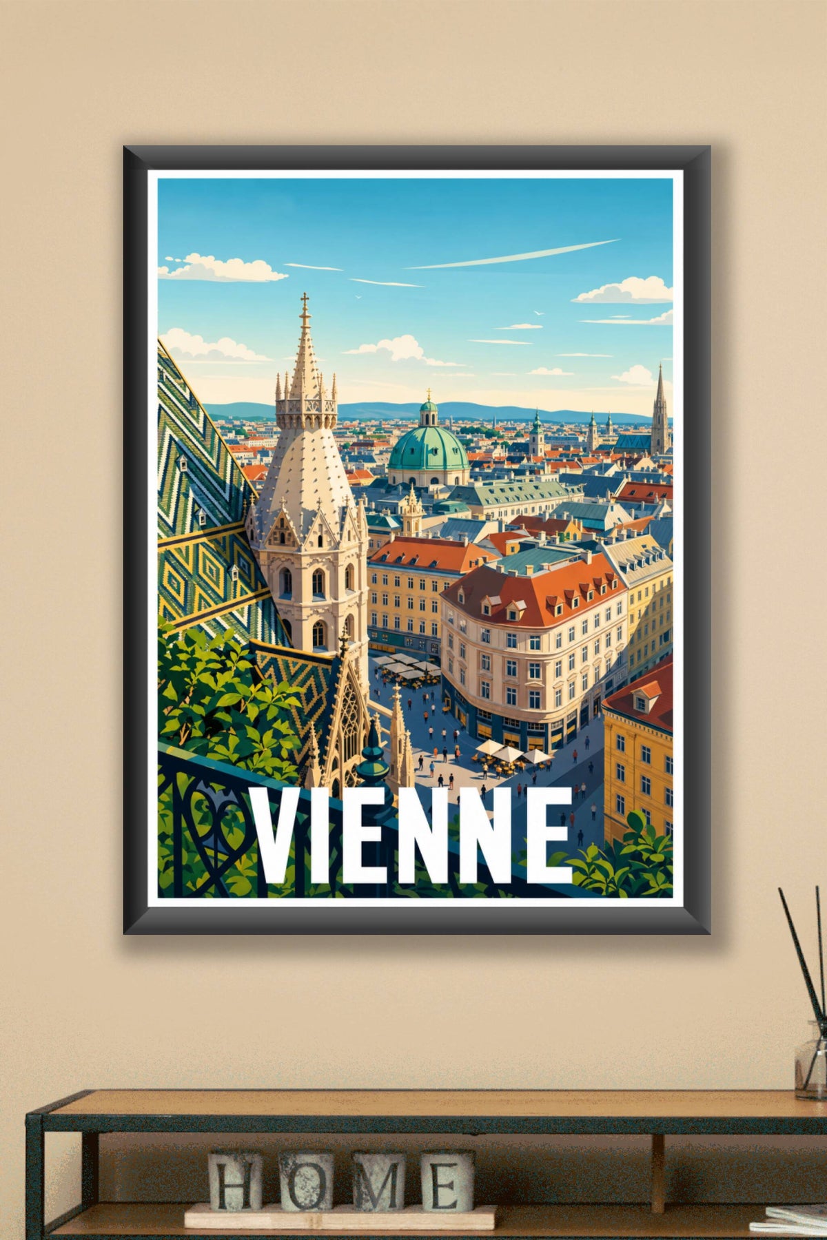Affiche de Vienne, poster toit Saint-Étienne