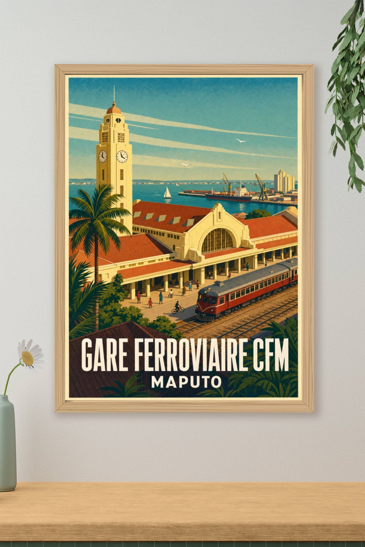 Affiche de Maputo, poster Gare Centrale CFM